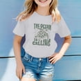 thumbnail image 1 of Girls Tops Casual Children's Multicolor Letter Pattern Print Short Sleeve Round Neck Tees and Shirts, 1 of 3
