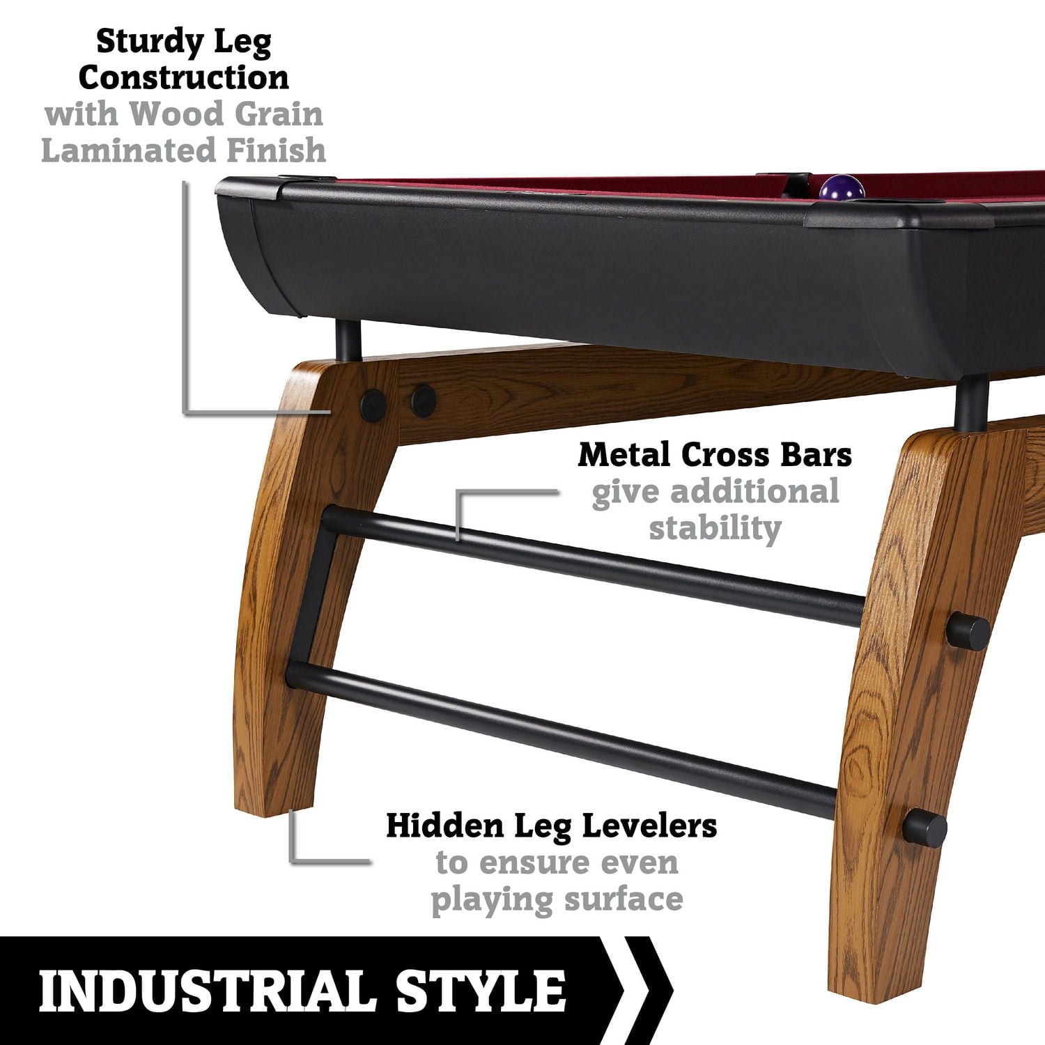 7 ft Edgewood Indoor Black Pool Table, Billiard Accessories Included, (84 in x 44 in), by Hall of Games