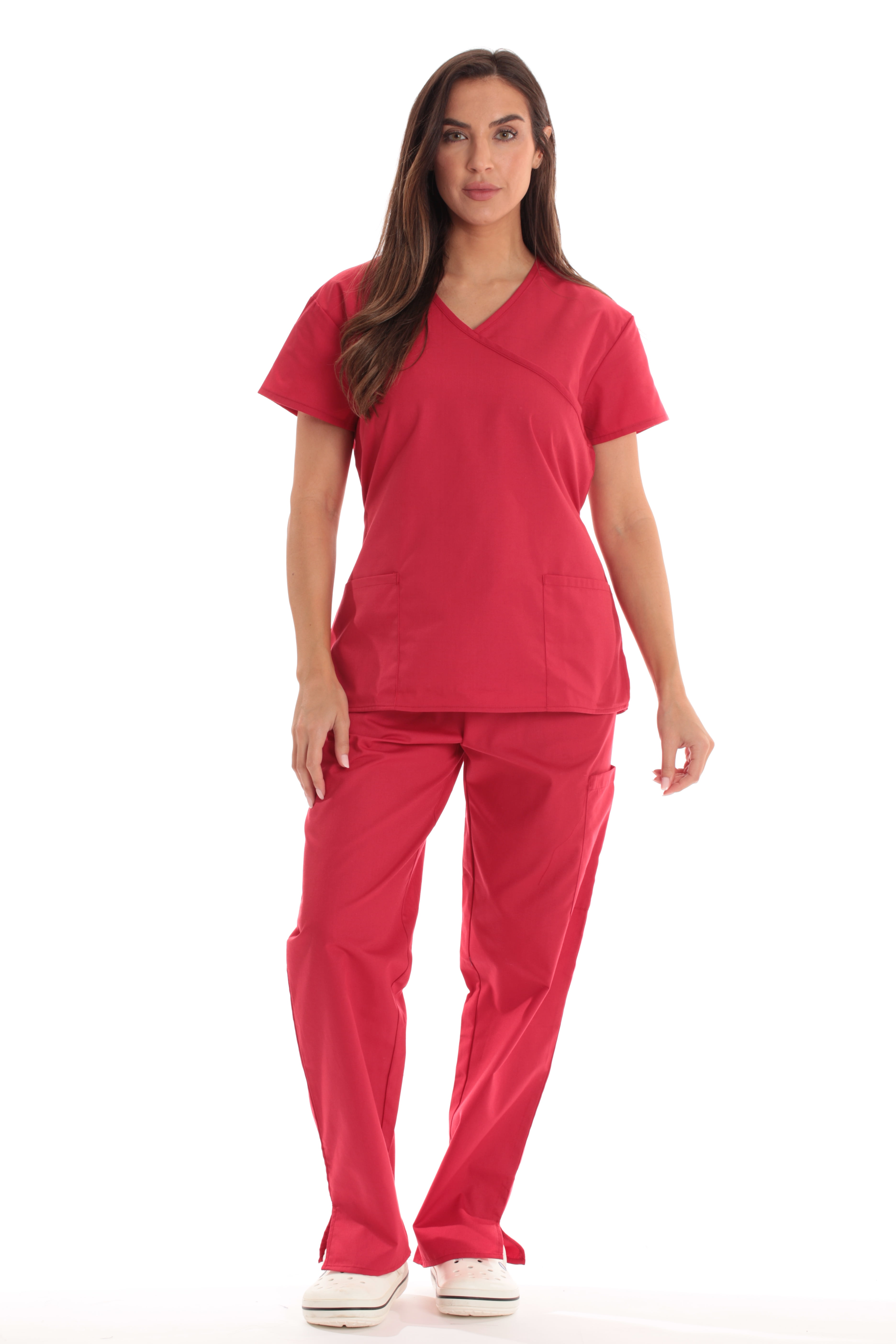 11153W Just Love Women's Scrub Sets / Medical Scrubs / Nursing Scrubs - S  (1X, Red with Red Trim)