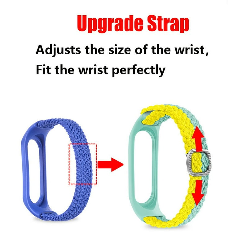 Strap for Mi band 6 bracelet Elastic adjustable Nylon Braided Miband4 miband  5 correa Wristband for xiaomi Mi band 4 3 5 6 strap - Denim 