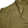 thumbnail image 5 of Yuyuzo Men Basic Tops Long Sleeve 1/4 Button Notch V Neck Cozy Fall Casual Shirts Blouse Solid Color, 5 of 5