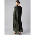 thumbnail image 6 of Janasya Women's Black Georgette Solid Festive Anarkali Full Sleeve Round Neck Floor Length Kurta With Dupatta, 6 of 8