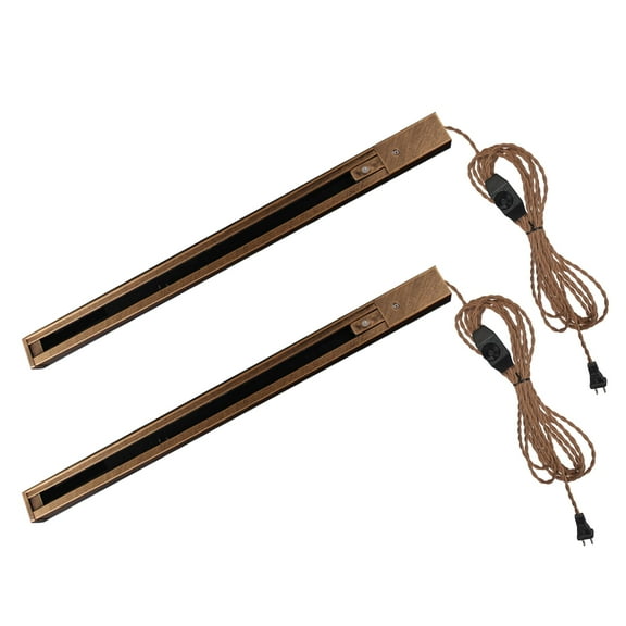 KAYYELAMP 2Pcs 15Feet Plug in Dimmer Cord H-Type Track Lighting Bar 110V Single Circuit 3-Wire Antique Copper Tracking Rail Part 19.6 Inches for Lighting Track Fan