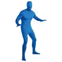 Rubies Mens Blue Hooded Full Body Stretch Jumpsuit Costume Jumper Bodysuit Large