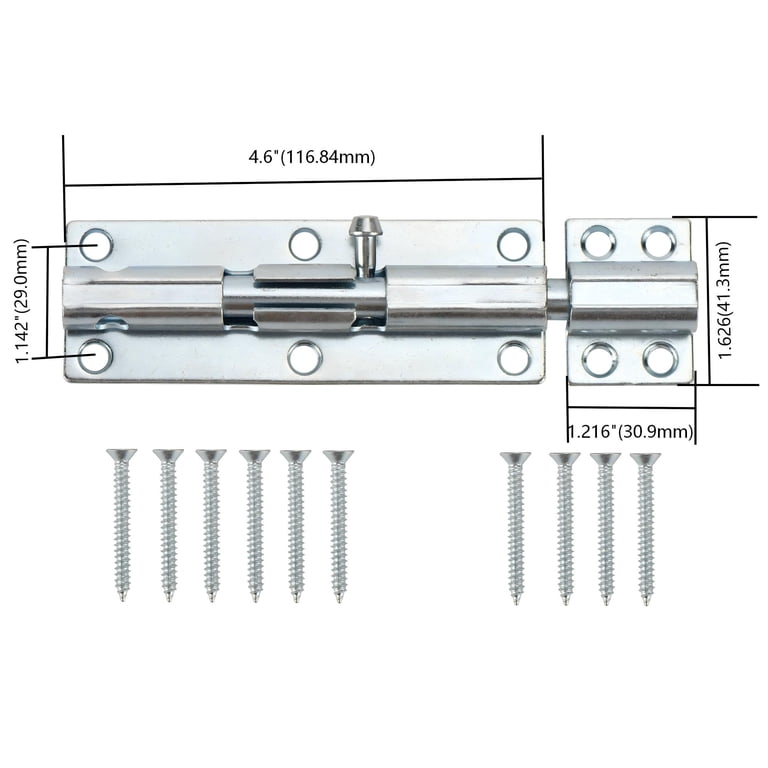 Hyper Tough Barrel Bolt, 6 in. Zinc Plated photo 5
