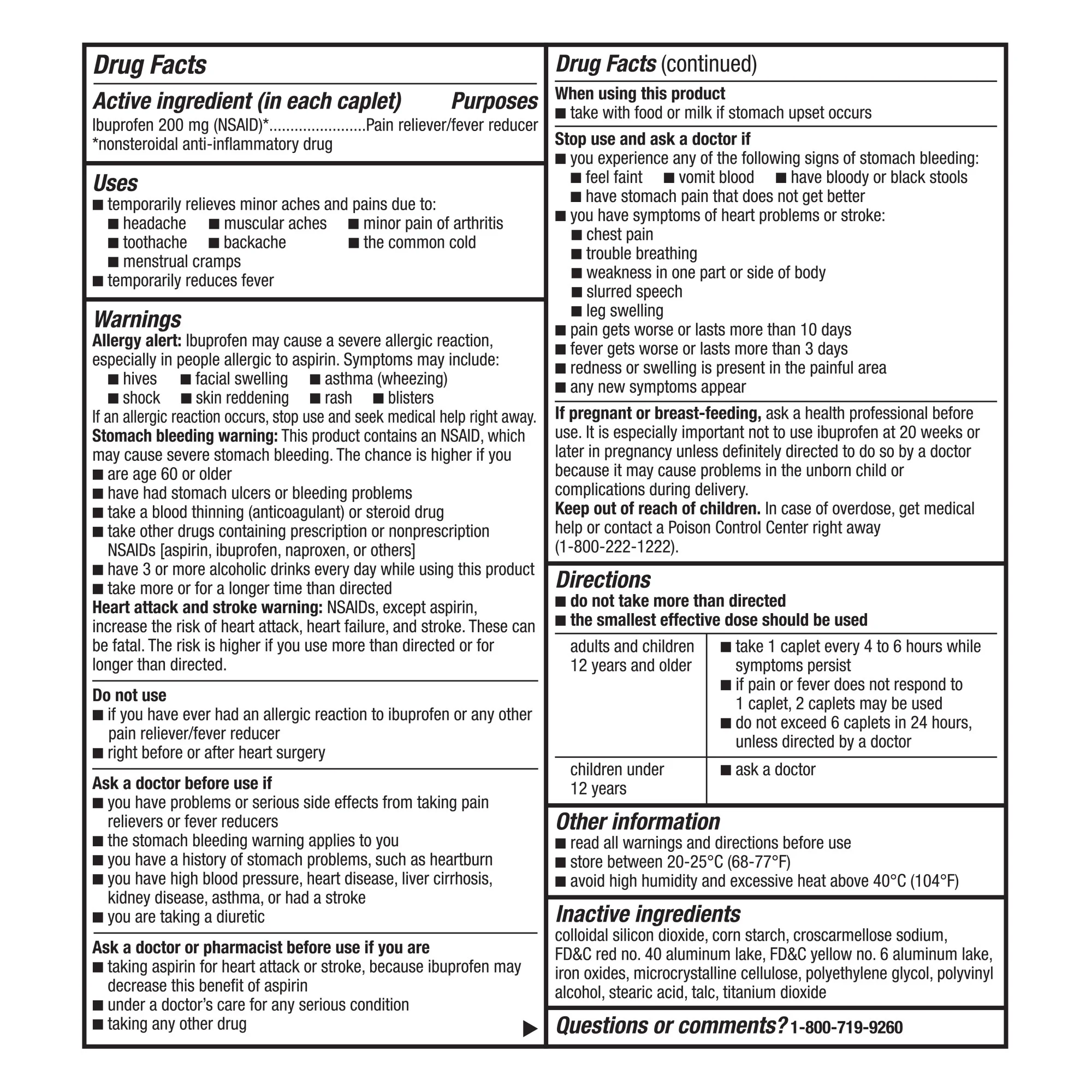 Tabletas de ibuprofeno analgésico y reductor de fiebre, 200 mg, 100 unidades 3