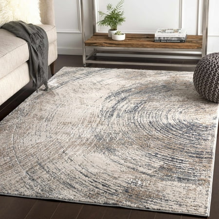 Arnold Contemporary Abstract Bohemian 7 10  x 10 2  Area Rug Collection: Arnold Colors: Charcoal  Charcoal/Camel/Ivory/Medium Gray/Light Gray Construction: Machine Woven Material: 80% Polypropylene/20% Polyester Pile: Medium Pile Pile Height: 0.31 Style: Modern Outdoor Safe: No Made in: Turkey