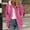 Hot Pink, variant on Fuzzy Fleece Jackets For Women Fashion Color Block Faux Fur Oversized Coat Shaggy Warm Winter Outerwear Plush Outfits with Pocket
