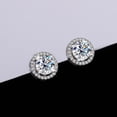 thumbnail image 2 of Pendientes de plata de ley S925 con forma de bolsa redonda con diamantes de moissanita y temperamento sencillo, pendientes de regalo, 2 of 4
