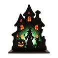 thumbnail image 2 of Halloween Decorations Indoor Wooden Silhouette Tabletop Ornament for Fall Decor & Room Decor, Spooky Horror Decor Accent for Home Shelf Mantel Party Display, 5.9 Inch - A, 2 of 3