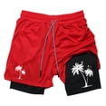 thumbnail image 3 of XFeng Men's 2 in 1 Swim Trunks, Print Board Shorts with Compression Liner, Quick Dry Beach Swim Shorts with Pockets, 3 of 3