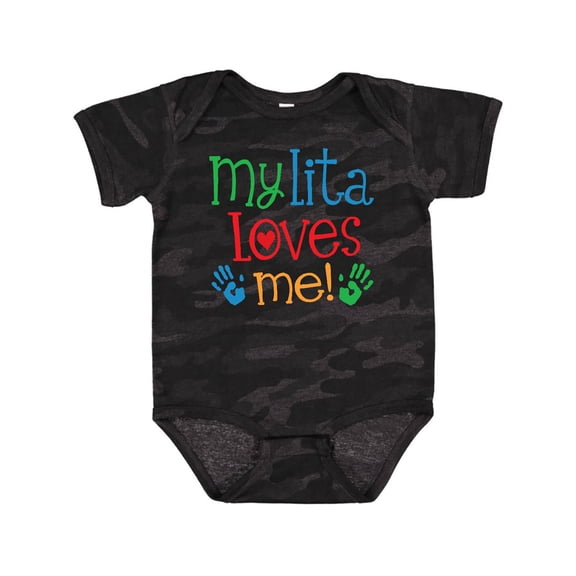 Inktastic My Lita Loves Me Grandchild Boys or Girls Baby Bodysuit