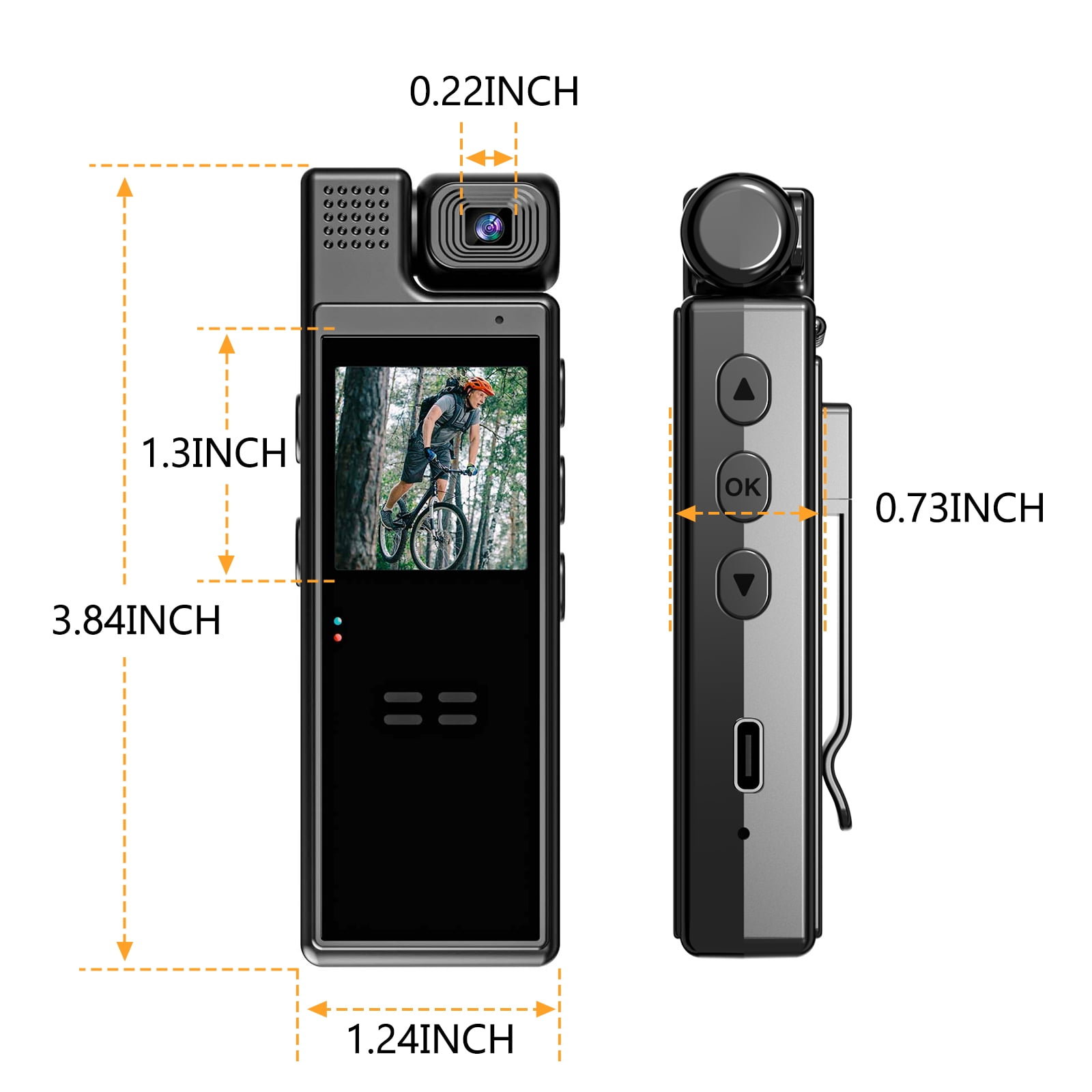 Mini Body Camera with Video Recording, Portable Body Worm Cam with Motion Detection Portable Video Recorder for Office, Travel, Cycling, Hiking