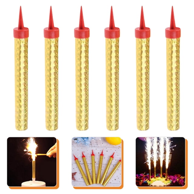 ZTTD Pack Of 6 Gold Wrapping Sparkling Candles, Birthday Candles, Cake Candles, Birthday Parties, Wedding Decorations, Party Candles, Cake Decorations