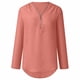 thumbnail image 5 of Puntoco 2024 Tops de verano para mujer, blusas enrollables de manga larga con cremallera, túnica informal con cuello en V, 5 of 6