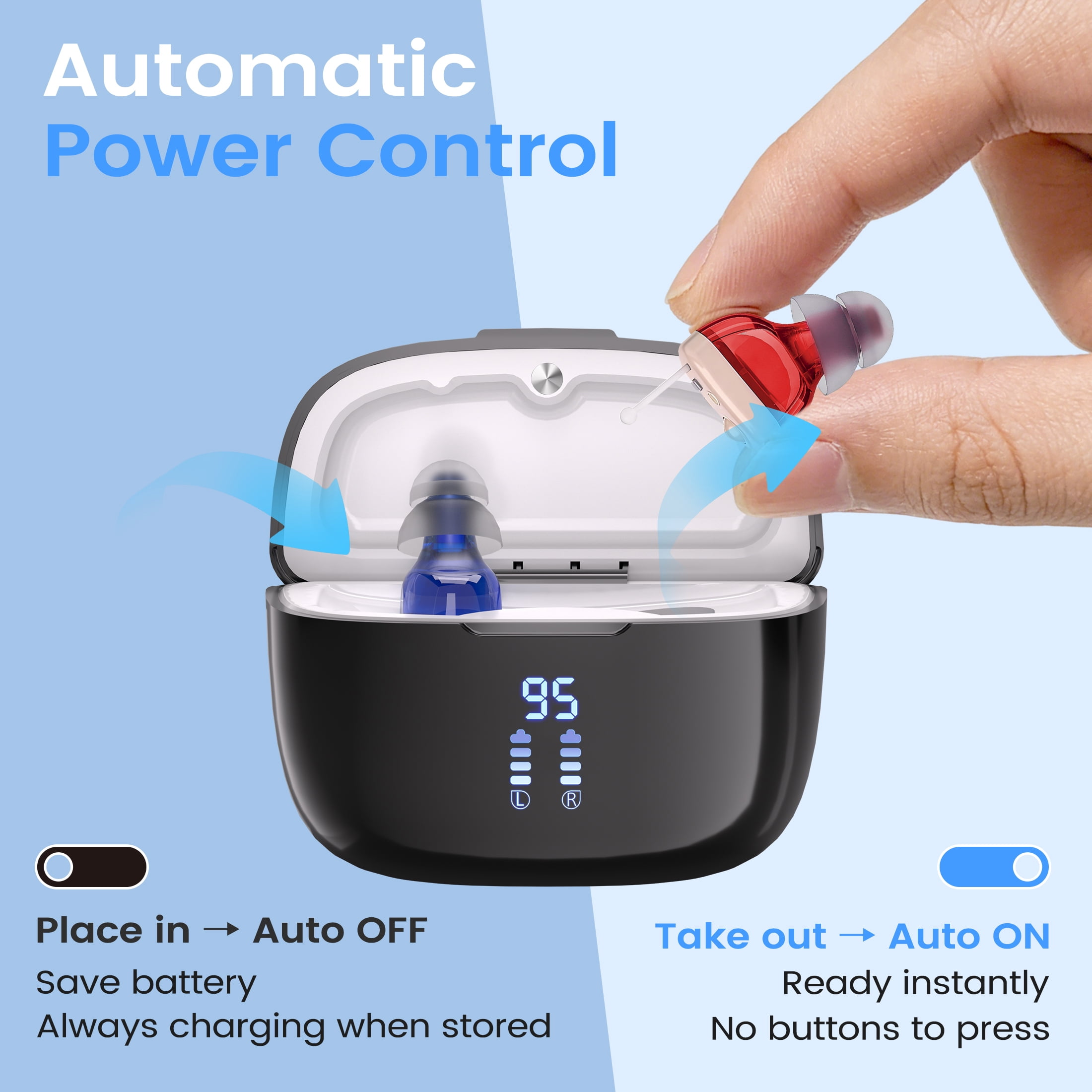 ELCTRTICI Digital Hearing Aids for Seniors, Rechargeable 32-Channel Hearing Device for Hearing Loss, Noise Cancelling
