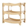 thumbnail image 3 of S SERENABLE Grattoir à Chat en Bois Dormeuses Mignonnes Chats d'Intérieur Robuste Repos Jeu Moderne Élégant Cadeaux Protection de Meubles Accessoire Triple Niveau, 3 of 9