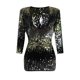 thumbnail image 2 of Gibobby Vestidos casuales Moda Belleza Estilo europeo Cuello en V Colorido Sexy Lentejuelas（Negro， S), 2 of 5