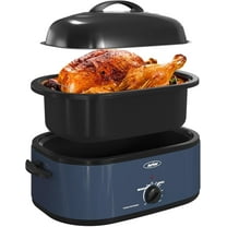 Superjoe 20 QT Electric Roaster Oven, Stainless Steel Self-Basting Lid Removable Pan, Blue
