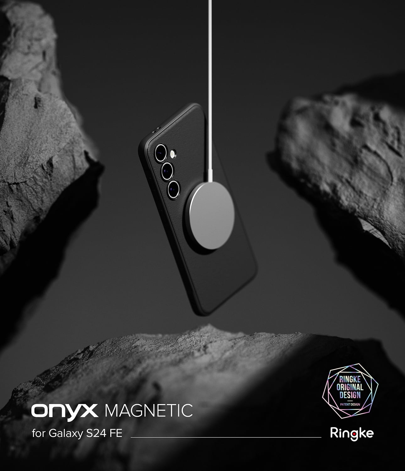 Ringke Onyx Magnetic for Samsung Galaxy S24 FE Case, Flexible Durable Firm Grip Phone Cover Compatible with Magnetic Charger - Black