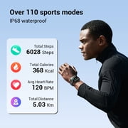 Blackview 1.91 Smartwatch for Men Womens,100+ Sports Modes/Bluetooth(Answer/Make Calls)/IP68 Waterproof,Smart Watch Fits for Android iPhone,Black