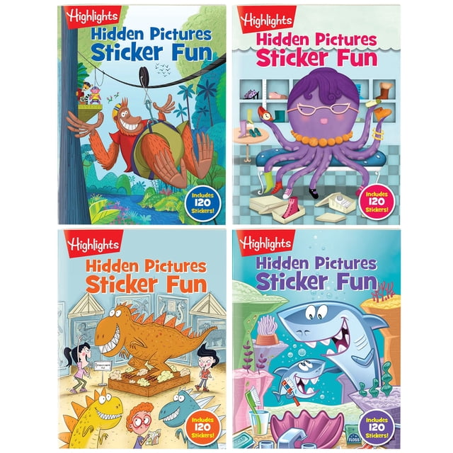 Sticker Fun Sticker Books destaca imágenes ocultas para niños de 3 a 6 años