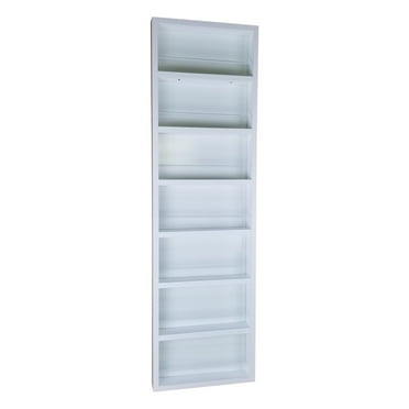 Ceres White Enamel On the Wall Spice Rack 48"h x 14"w x 2.5"d