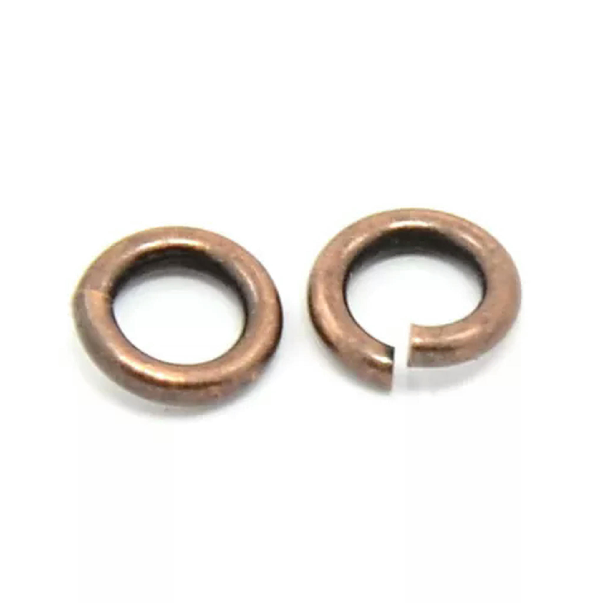 EOEMY 11000Pcs/500G Brass Open Jump Rings Close But Unsoldered Loop Jewelry Making 4mm-Red Copper