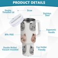 thumbnail image 2 of Yayeee 40oz Stainless Steel Tumbler with Straw and Handle Double-Wall Insulated Travel Water Bottle, Gray Cat Pattern, 2 of 8