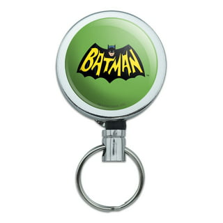 Batman Bat Mom Shield Logo Heavy Duty Metal Retractable Reel ID Badge Key  Card Tag Holder with Belt Clip
