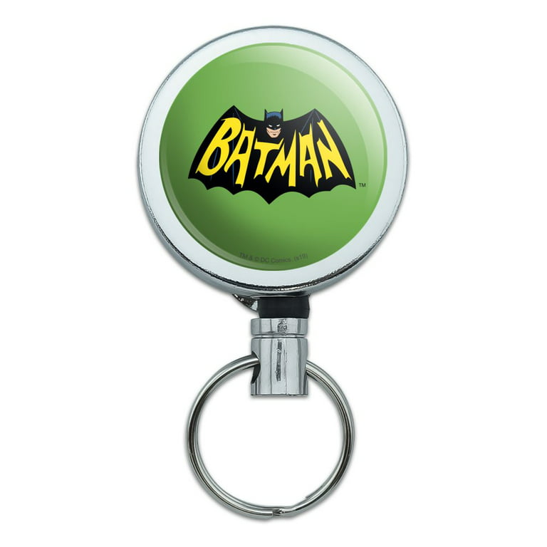 Batman Classic TV Series Logo Heavy Duty Metal Retractable Reel ID Badge  Key Card Tag Holder with Belt Clip