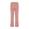 thumbnail image 6 of Girls Flare Leggings with Side Pockets and Elastic Waistband – Bell Bottom Athletic Pants for Active Kids,Pink 12-13 Years, 6 of 7