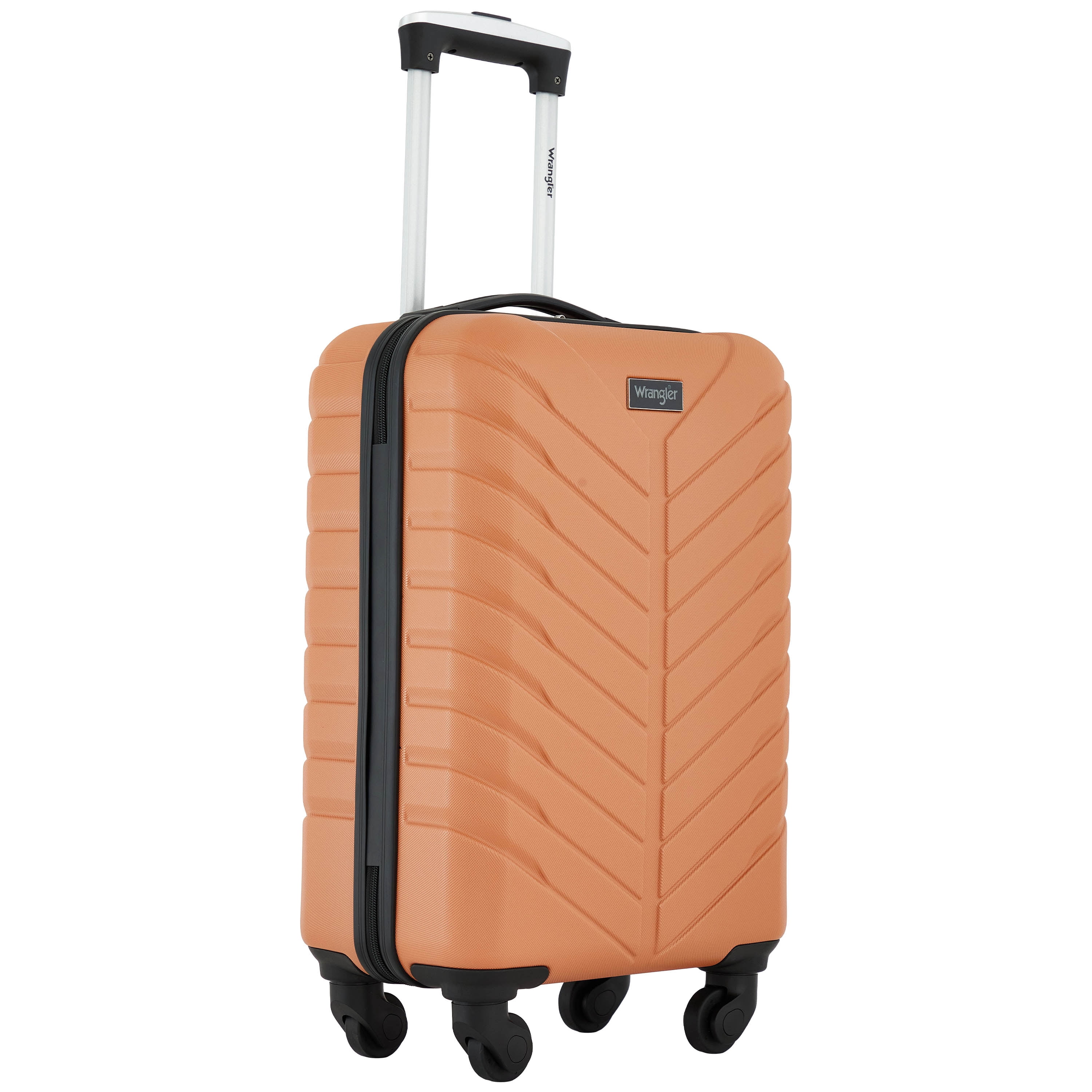 Wrangler 20-inch Carry-on Rolling Hard Side Spinner Luggage, Orange