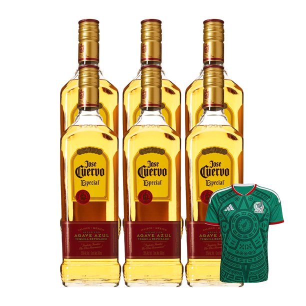 6 Tequila Jose Cuervo Especial Reposado 990 ml + Jersey Verde