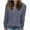 Blue, variant on Womens Sweaters Solid Color V-Neck Long Sleeve Shirts Loose Casual Fall Fashion Sweaters Brown XXL