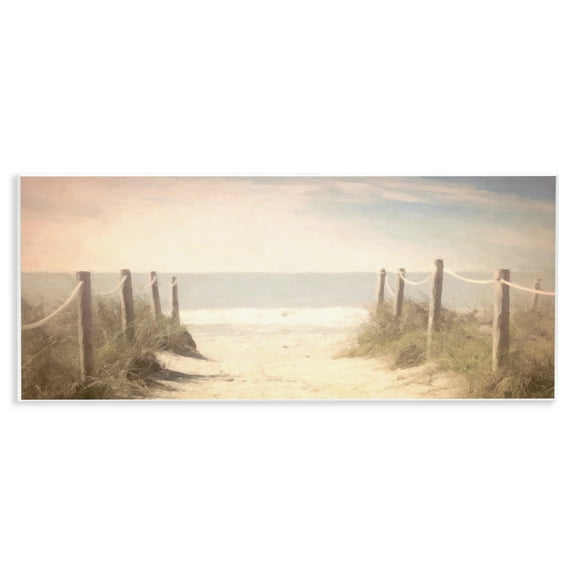 Stupell Industries Dreamy Coastal Walkway Landscape & Nature Painting Unframed Art Print Wall Art, 17 x 7
