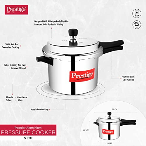 Prestige Popular Pressure Cooker 5 L Silver Walmart