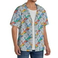 thumbnail image 2 of Lsque cartoon Elephant Print Men's Cuban Collar Short Sleeve Shirt Summer Beachwear Casual Button Down Fashionable Vacation Leisure Shirt-3X-Large, 2 of 5