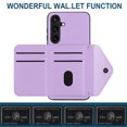 thumbnail image 6 of Back Wallet Case for Samsung Galaxy S24 with RFID Blocking Card Holders Stand Function Shockproof PU Leather Wallet Case with Wrist Lanyard for Samsung Galaxy S24, Purple, 6 of 9