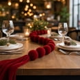 thumbnail image 5 of Rourlinge Christmas Velvet Ball Garland, Fabric Ball String Ornament with Hanging Loops for Xmas Tree Mantel Wedding Indoor Outdoor Party Decor, 5 of 6
