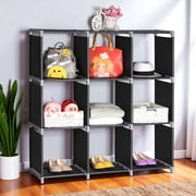IVV 9-Cube Storage Organizer, DIY Storage Shelf, Open Bookshelf, Black