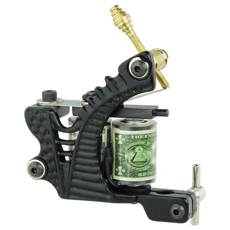 Pro Quality Tattoo Machine for Liner / Shader Dual 10-Wrap Coils Black (Best Quality Tattoo Machines)