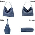 thumbnail image 5 of Women's Braided Leather Tote Bag Stylish Suede Hobo Shoulder Bag with Woven Details, 5 of 6