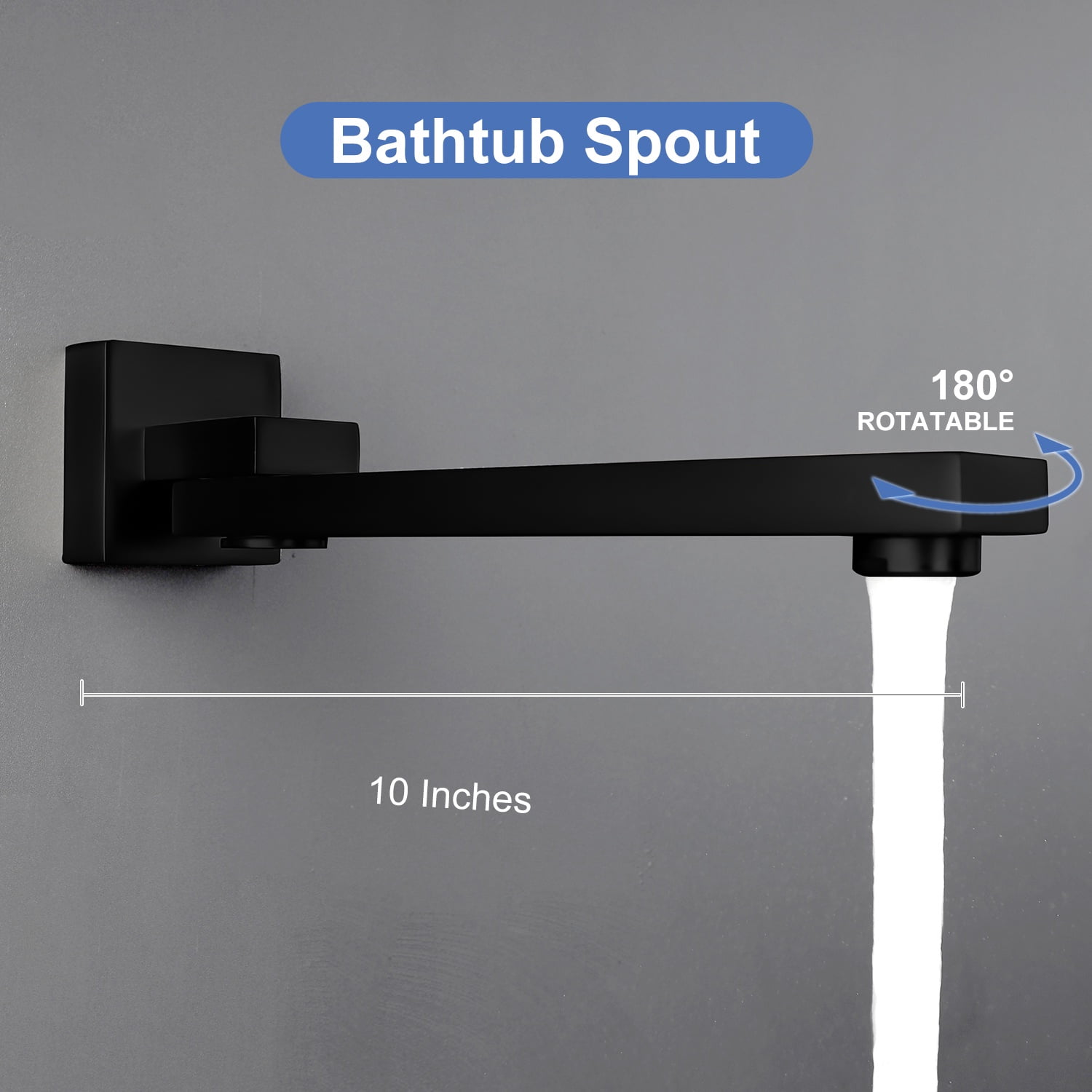 Rainlex One-Handle 1-Spray Setting Matte Black Bathtub Shower Faucet