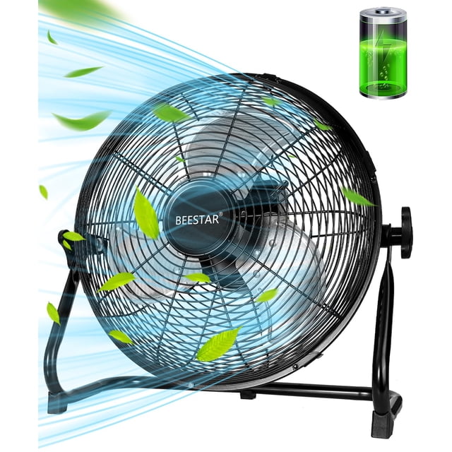 Ventilador de suelo BEESTAR recargable, 12 velocidades, 15600 mAh, 48 horas, 30 cm