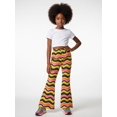 thumbnail image 4 of 13Y Girls Colored Flared Pants Digital Print Trousers Slim-Fit Wide Leg Flare for Spring Summer Autumn, 4 of 6