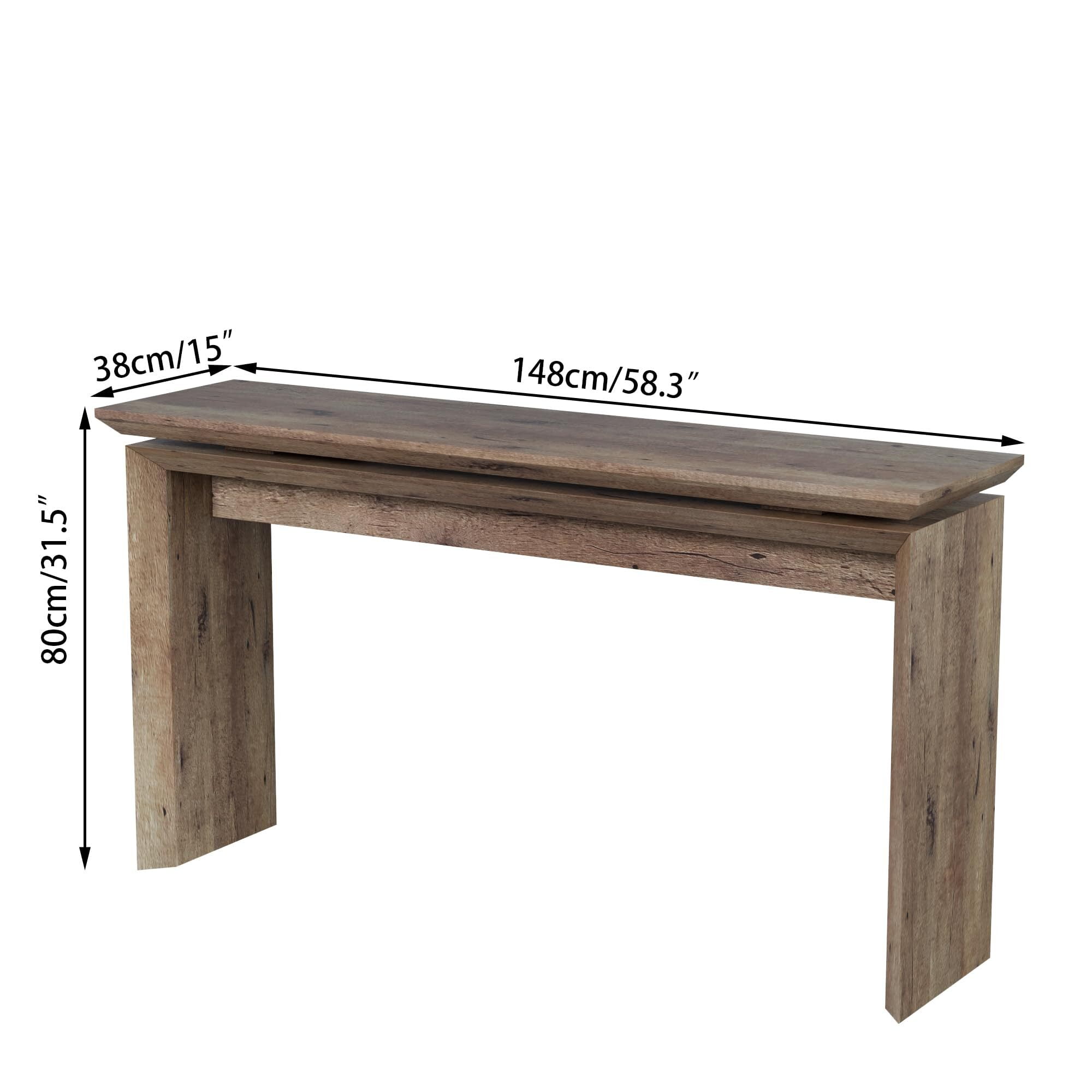 Farmhouse Console Table, 58'' Long Entryway Sofa Table, Narrow Wood Hallway Table for Living Room Behind Couch