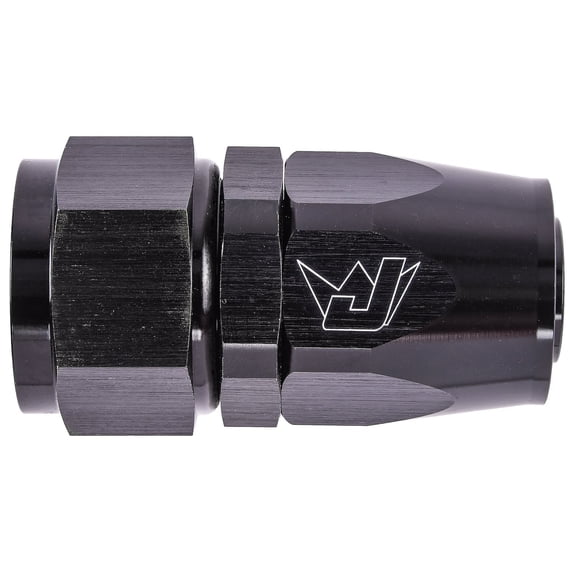 JEGS AN Straight Max Flow Swivel Hose End [-16 AN Female to -16 AN Hose, Black]