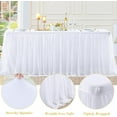 thumbnail image 6 of LShunze 6ft White Tulle Table Skirt for Rectangle Tables or Round Tables Tutu Table Skirt White Ruffle Table Cloths for Wedding Bridal Shower Birthday Party Decorations, 6 of 8