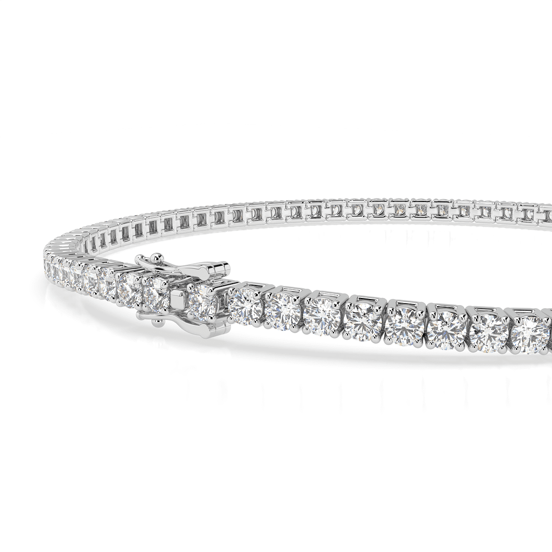Moissanite Tennis Bracelet for Women and Men, 18K White Gold Plated Sterling Silver Bracelet, 2mm-5mm Lab Created Simulated Diamond Bracelets for Brides/Birthday/Valentine's Day Gift (5.3 Carat)